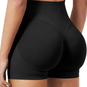 Women's high waisted gym shorts tight corset hip fitness breathable shorts seamless sports shorts tight pants running yoga pants