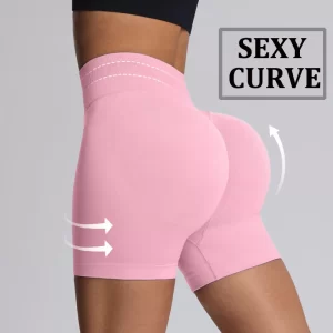 CZGUKE Gym Shorts Women Fitness Sports Biker Shorts 4.5" Low Ribbed Band Yoga Shorts Workout Scrunch Butt Seamless Leggings